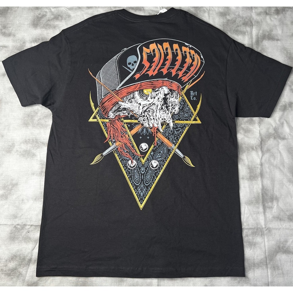 Sullen Shirt Men Size Large Art Collective Punk Skull Tattoo Skater Black NWT